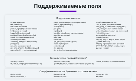 Выгрузка товаров в Google Merchant, VK Реклама, Яндекс Директ, Facebook* Instagram* экспорт каталога