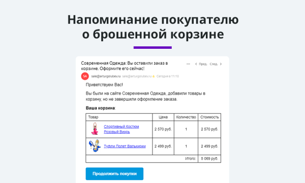 Ловец брошенных заказов. Брошенные корзины. Повышение конверсии сайта