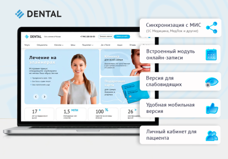 DENTAL.MED – сайт Стоматологии с модулем записи