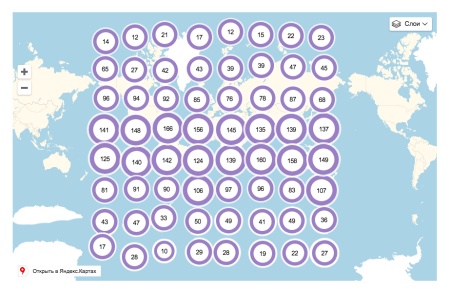 whatAsoft: Яндекс.карта объектов инфоблока Big Data
