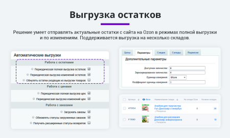 Интеграция с Ozon (Озон). Цены, остатки, заказы, статусы, акты