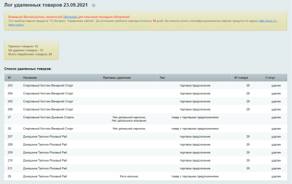 Удалятор товаров