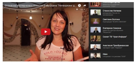 YouTube галерея