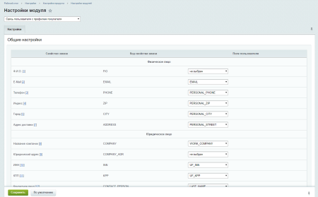 Scoder: Связь пользователя с профилем покупателя