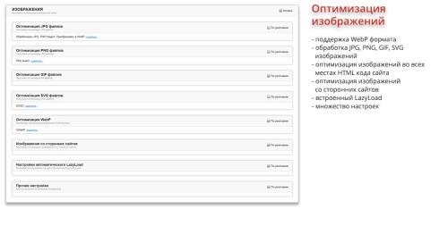 Ammina Optimizer: Оптимизация и ускорение загрузки сайта (CSS, JS, HTML, изображения, WebP, Lazy)