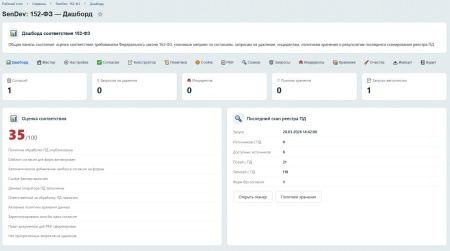 SenDev: 152-ФЗ Персональные данные