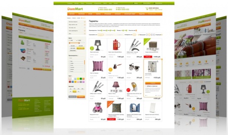 DomMart: товары для дома и интерьера, посуда. Шаблон на Битрикс (рус. + англ.)