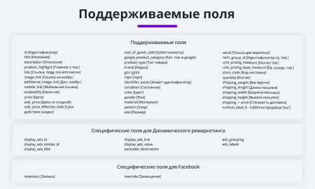 Выгрузка товаров в Google Merchant, VK Реклама, Яндекс Директ, Facebook* Instagram* экспорт каталога