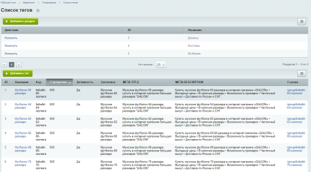 Тегирование элементов для SEO