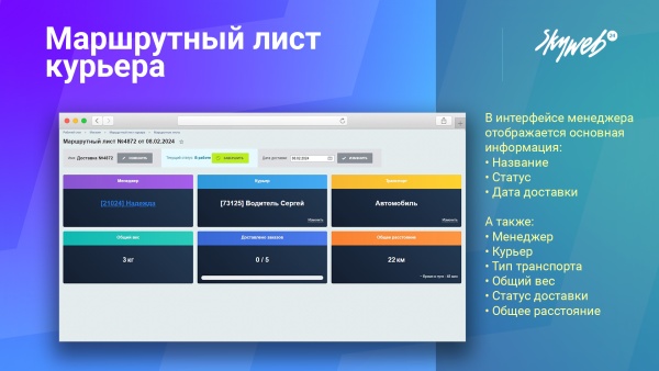 Маршрутный лист курьера