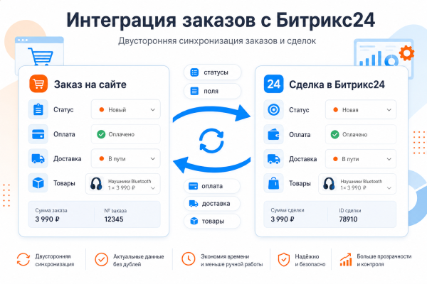 Гибкая интеграция заказов с Битрикс24