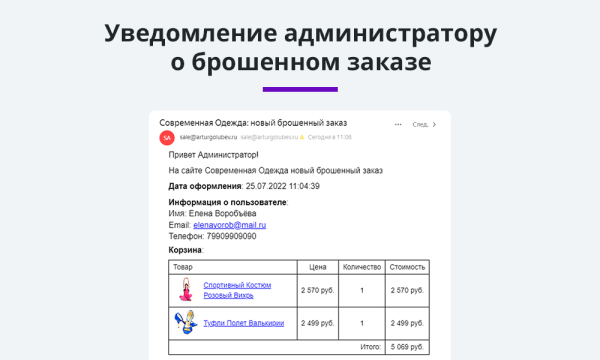 Ловец брошенных заказов. Брошенные корзины. Повышение конверсии сайта