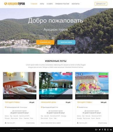 Готовое решение Аукцион туров