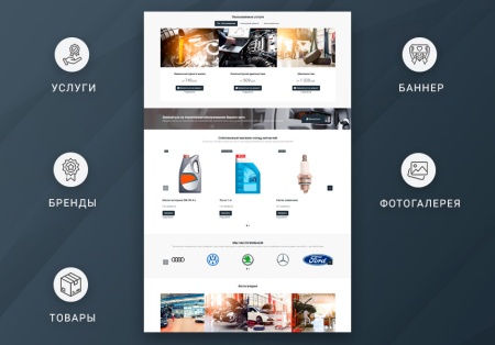 ВебПростор: Готовый одностраничный сайт - Автосервис