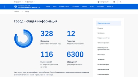 Сайт государственной организации 3.0 + версия для слабовидящих