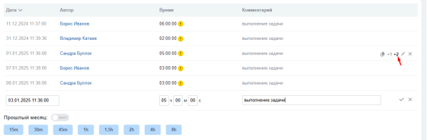 Управление затраченным временем в задачах