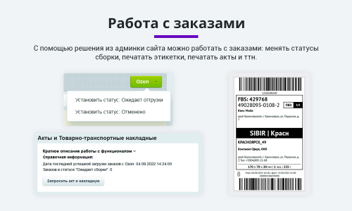 Интеграция с Ozon (Озон). Цены, остатки, заказы, статусы, акты
