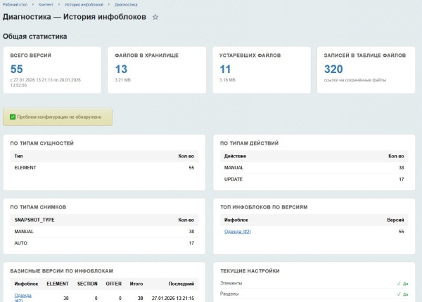 SenDev: iBlock History - контроль изменений инфоблоков