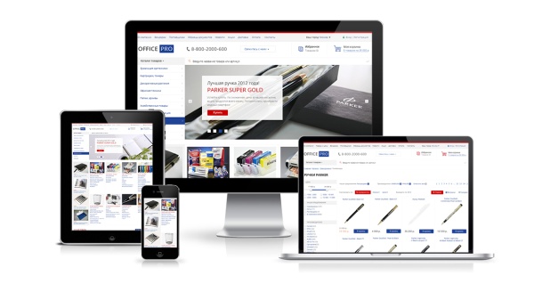 OfficePRO: расходные материалы для принтеров, канцтовары, офисная мебель. Готовый интернет магазин