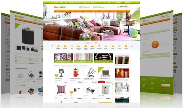 DomMart: товары для дома и интерьера, посуда. Шаблон на Битрикс (рус. + англ.)