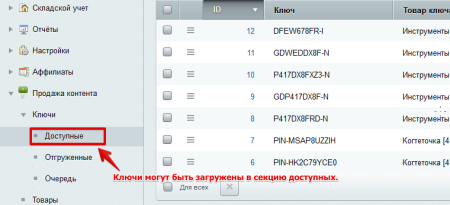 Продажа контента