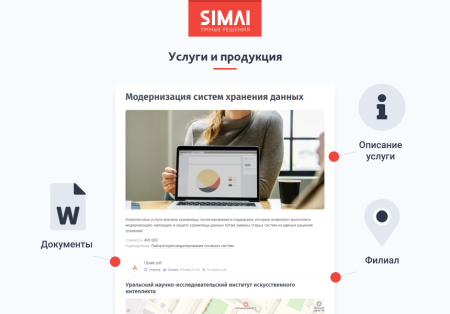 SIMAI-SF4: Сайт научно-исследовательского института - адаптивный с версией для слабовидящих