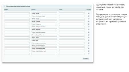 Ammina. Регионы (филиалы и представительства). Мультирегиональность на доменах и URL адресах