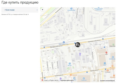 Интерактивная карта объектов