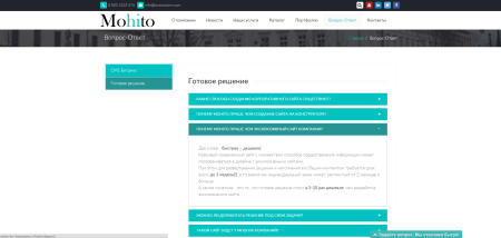 Mohito: Адаптивный корпоративный сайт
