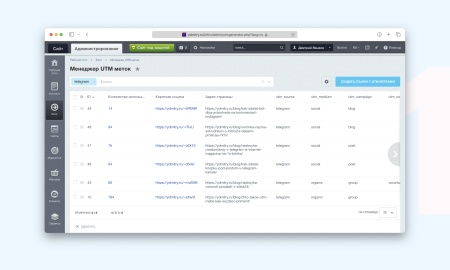 Менеджер UTM меток