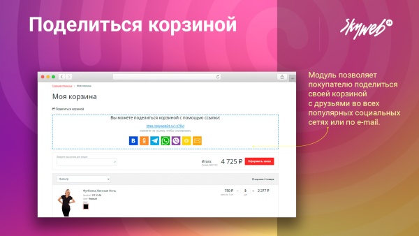 Поделиться корзиной