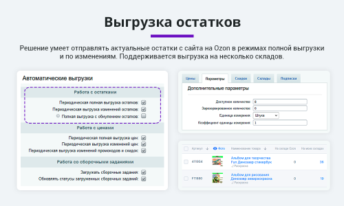 Интеграция с Ozon (Озон). Цены, остатки, заказы, статусы, акты