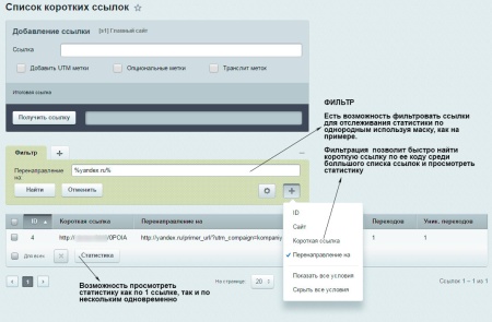 Короткие ссылки и UTM метки